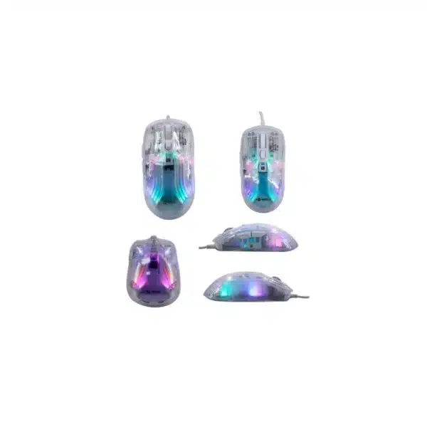 Teros Te‑1216G – Mouse Gamer Con Estilo Transparente Y Rgb